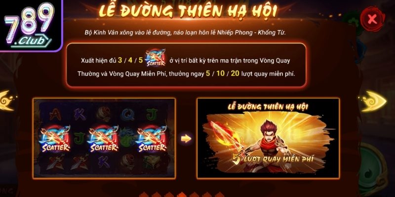 Scatter kích hoạt free spin Phong Vân
